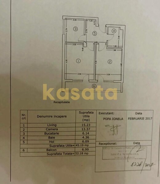 Aleea Mizil, apartament 2 camere decomandat, 52 mp, centrala proprie, parcare.